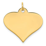 Load image into Gallery viewer, 14K Yellow Gold Plain .013 Gauge Engraveable Heart Disc Charm Pendant