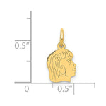 Load image into Gallery viewer, 14K Yellow Gold Girl Head Engravable Charm 9mm width