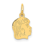 Load image into Gallery viewer, 14K Yellow Gold Girl Head Engravable Charm 9mm width