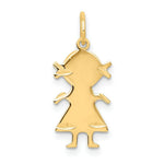 Load image into Gallery viewer, 14K Yellow Gold Girl Engravable Charm 9mm width