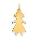 Load image into Gallery viewer, 14K Yellow Gold Girl Engravable Charm 10mm width