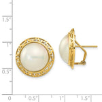 Load image into Gallery viewer, 14K Yellow Gold 14-15mm Cultured Mabe Pearl Earrings