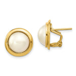 Load image into Gallery viewer, 14K Yellow Gold 10-11mm Cultured Mabe Pearl Earrings