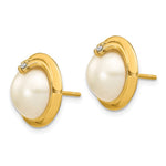 Load image into Gallery viewer, 14K Yellow Gold 10-12mm Cultured Mabe Pearl & Diamond Earrings
