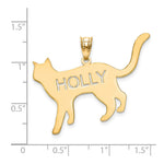 Load image into Gallery viewer, Gold-plated Sterling Silver Cat Silhouette Custom Personalized Pendant Charm with Name