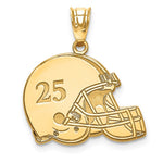 Load image into Gallery viewer, 14k Laser Football Helmet Number And Name Pendant-