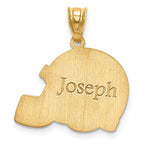 Load image into Gallery viewer, 14k Laser Football Helmet Number And Name Pendant-