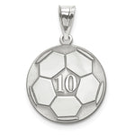Load image into Gallery viewer, Sterling Silver Laser Soccer Number And Name Pendant-