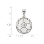 Load image into Gallery viewer, 14k White Gold Laser Soccer Number And Name Pendant-