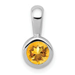 Load image into Gallery viewer, 14K White Gold 0.40-Carat Bezel set Round Citrine November Pendant