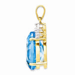 Load image into Gallery viewer, 14K Yellow Gold 4.50-Carat Pear shape March Blue Topaz & Diamond Pendant