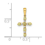 Load image into Gallery viewer, 14K Yellow Gold 1/4-Carat tw August Peridot & Diamond Accent Cross Pendant