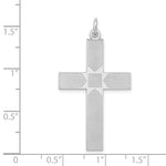 Load image into Gallery viewer, 14K White Gold Laser Designed Cross Pendant 40mm length