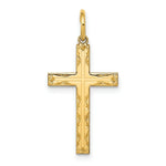 Load image into Gallery viewer, 14K Yellow Gold Laser Designed Cross Pendant 26mm length