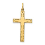 Load image into Gallery viewer, 14K Yellow Gold Laser Designed Cross Pendant 32mm length