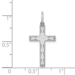 Load image into Gallery viewer, 14K White Gold Laser Designed Cross Pendant 26mm length