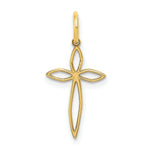 Load image into Gallery viewer, 14K Yellow Gold Laser Designed Cross Charm 22mm length