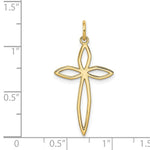 Load image into Gallery viewer, 14K Yellow Gold Laser Designed Cross Pendant 31mm length