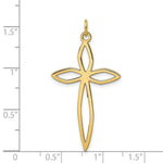 Load image into Gallery viewer, 14K Yellow Gold Laser Designed Cross Pendant 39mm length