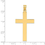 Load image into Gallery viewer, 14K Yellow Gold Polished Cross Pendant 46mm length