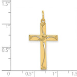 Load image into Gallery viewer, 14K Yellow Gold Laser Designed Cross Pendant 31mm length