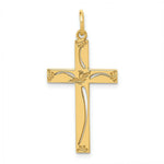 Load image into Gallery viewer, 14K Yellow Gold Laser Designed Cross Pendant 31mm length