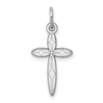 Load image into Gallery viewer, 14K White Gold Laser Designed Cross Charm 21mm length