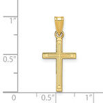 Load image into Gallery viewer, 14K Yellow Gold Solid Cross Pendant 25mm length