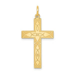 Load image into Gallery viewer, 14K Yellow Gold Laser Designed Cross Pendant 31mm length