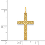 Load image into Gallery viewer, 14K Yellow Gold Laser Designed Cross Charm 27mm length