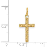 Load image into Gallery viewer, 14K Yellow Gold Laser Designed Cross Charm 23mm length