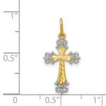 Load image into Gallery viewer, 14K Yellow Gold & Rhodium Cross Charm