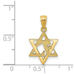 Load image into Gallery viewer, 14K Yellow Gold Star of David Pendant 21mm length
