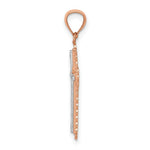 Load image into Gallery viewer, 14K Rose Gold Rhodium Diamond Cut Cross Pendant