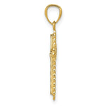 Load image into Gallery viewer, 14K Yellow Gold Rhodium Diamond Cut Cross Pendant 21mm length
