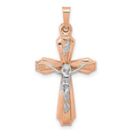 Load image into Gallery viewer, 14K Two-tone Gold Hollow Crucifix Pendant 28mm length