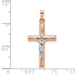 Load image into Gallery viewer, 14K Two-tone Gold Hollow Crucifix Pendant
