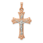 Load image into Gallery viewer, 14K Two-tone Gold Hollow Crucifix Pendant 28mm length