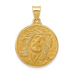 Load image into Gallery viewer, 14K Yellow Gold Polished and Satin Face of Jesus Medal Pendant 21mm width