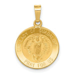 Load image into Gallery viewer, 14K Yellow Gold Polished and Satin Our Lady of Guadalupe Medal Pendant 15mm width