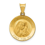 Load image into Gallery viewer, 14K Yellow Gold Polished and Satin Our Lady of Sorrows Medal Pendant 19mm width