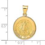 Load image into Gallery viewer, 14K Yellow Gold Polished and Satin Caridad del Cobre Medal Pendant 17mm width