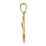 Load image into Gallery viewer, 14K Yellow Gold Polished and Satin Sacred Heart of Mary Medal Pendant 15mm width