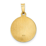 Load image into Gallery viewer, 14K Yellow Gold Polished and Satin Sacred Heart of Mary Medal Pendant 15mm width