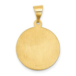 Load image into Gallery viewer, 14K Yellow Gold Polished and Satin Sacred Heart of Mary Medal Pendant 19mm width