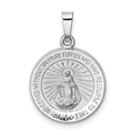 Load image into Gallery viewer, 14K White Gold Polished and Satin Miraculous Medal Pendant 15mm width