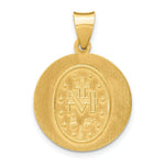 Load image into Gallery viewer, 14K Yellow Gold Polished and Satin Miraculous Medal Pendant 18mm width