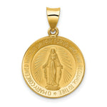 Load image into Gallery viewer, 14K Yellow Gold Polished and Satin Miraculous Medal Pendant 18mm width
