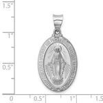 Load image into Gallery viewer, 14K White Gold Polished and Satin Miraculous Medal Pendant 15mm width