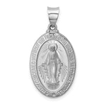 Load image into Gallery viewer, 14K White Gold Polished and Satin Miraculous Medal Pendant 15mm width